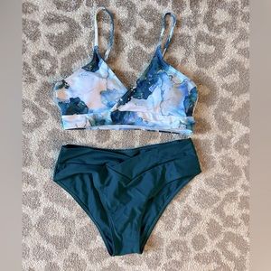 NEVER WORN - two piece, high waisted bikini